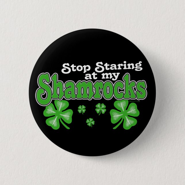 Badge Rond 5 Cm Bouton Démarrage en Shamrock (Devant)
