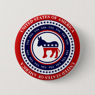 Badge Rond 5 Cm Bouton Démocrate
