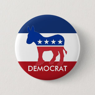 Badge Rond 5 Cm Bouton démocrate