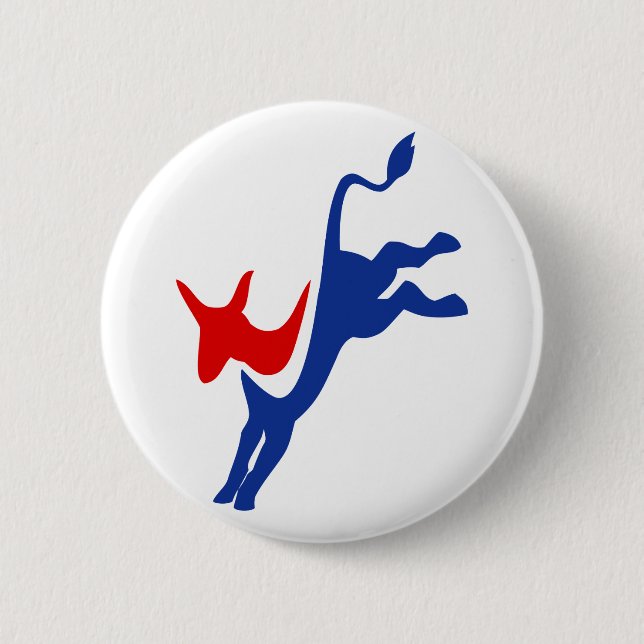 Badge Rond 5 Cm Bouton Démocrate Donkey (Devant)