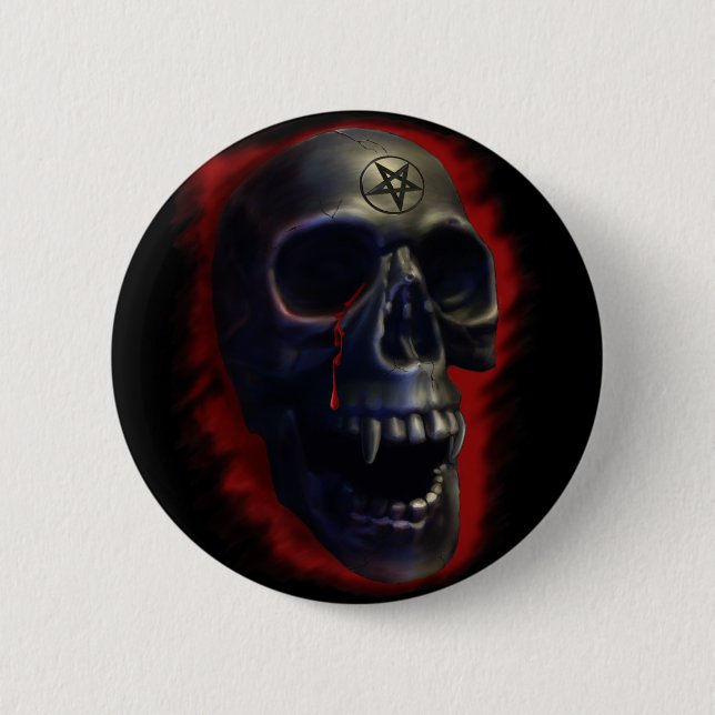 Badge Rond 5 Cm Bouton Démon crâne 1 (Devant)