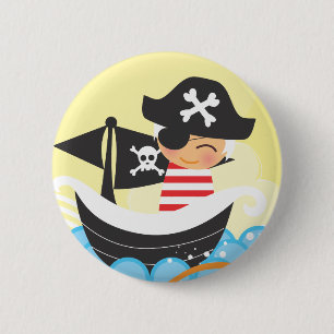Badge Rond 5 Cm Bouton d'enfant de pirate