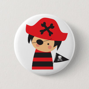 Badge Rond 5 Cm Bouton d'enfant de pirate