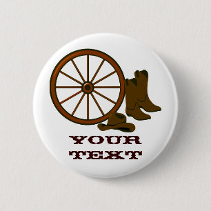 Badge Rond 5 Cm Bouton d'engrenage occidental