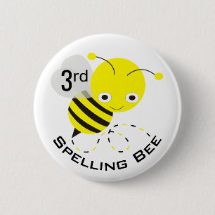 Badge Rond 5 Cm Bouton d'épellation 3ème place pour les enfants
