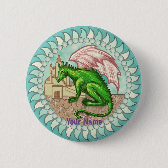 Badge Rond 5 Cm Bouton d'épingle D Dragon (Devant)