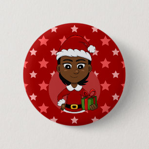 Badge Rond 5 Cm Bouton d'épingle de dessin animé de la fille de No