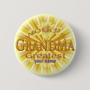 Badge Rond 5 Cm Bouton d'épingle de grand-mère Worlst