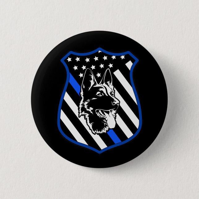 Badge Rond 5 Cm Bouton d'épingle de l'insigne de chien de police (Devant)
