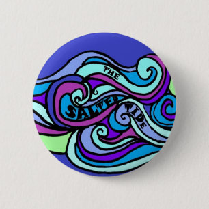 Badge Rond 5 Cm Bouton d'épingle du logo de la marée salée