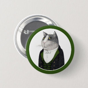 Badge Rond 5 Cm Bouton d'épingle ronde CAT FOOTMAN
