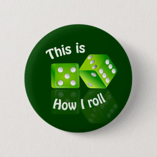 Badge Rond 5 Cm Bouton Dés