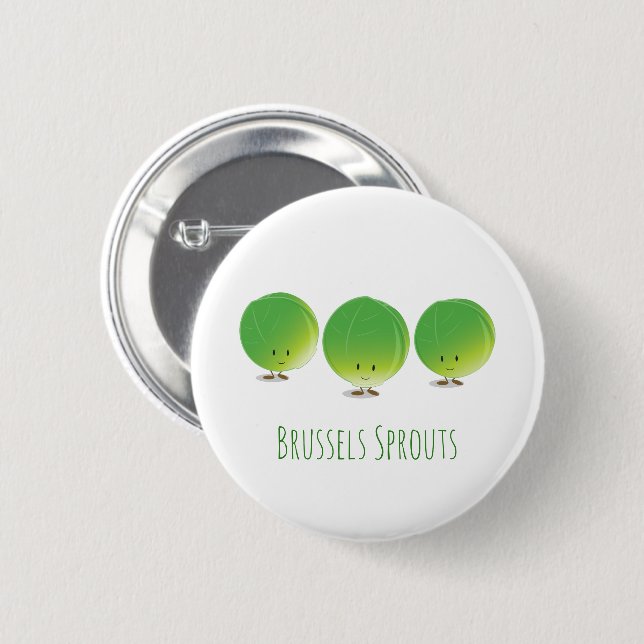 Badge Rond 5 Cm Bouton des choux de bruxelles | (Devant & derrière)