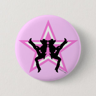 Badge Rond 5 Cm Bouton des cow-girls P d'étoile