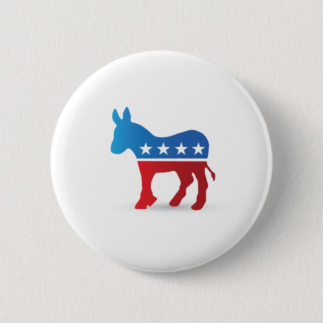 Badge Rond 5 Cm Bouton des démocrates Donkey (Devant)