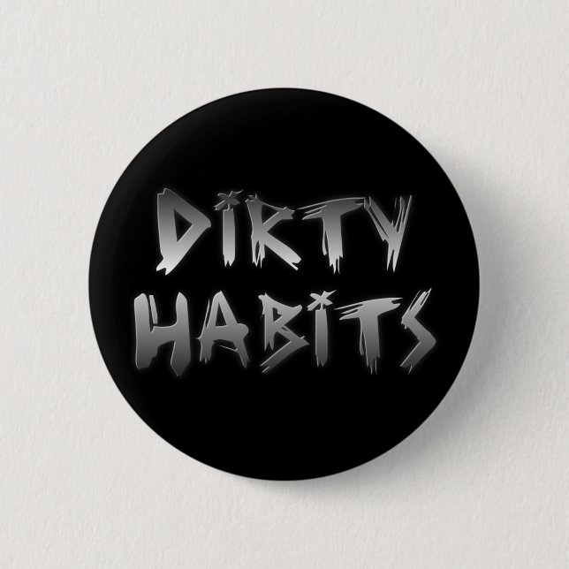 Badge Rond 5 Cm Bouton des habits salissants Argent (Devant)