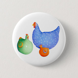 Badge Rond 5 Cm Bouton des poules françaises