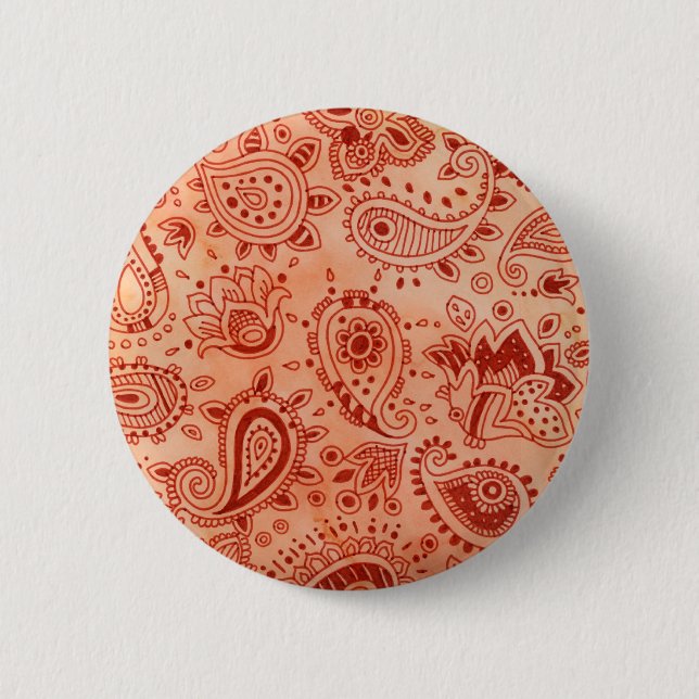 Badge Rond 5 Cm Bouton Design henné (Devant)