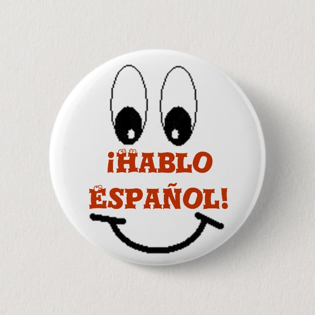 Badge Rond 5 Cm bouton d'espaol de hablo (Devant)
