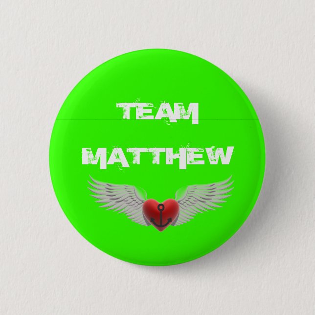 Badge Rond 5 Cm Bouton d'espoir de Matthew d'équipe (Devant)