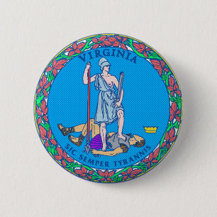 Badge Rond 5 Cm Bouton d'état de la Virginie