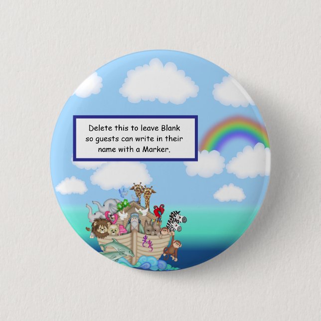 Badge Rond 5 Cm Bouton d'étiquette du nom du Baby shower Arche de  (Devant)