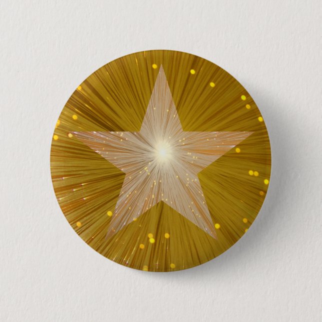 Badge Rond 5 Cm Bouton d'étoile de "or" (Devant)