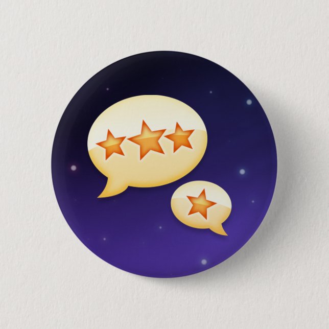 Badge Rond 5 Cm Bouton d'étoile de scintillement (Devant)