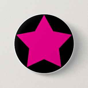 Badge Rond 5 Cm Bouton d'étoile d'Emo (rose)