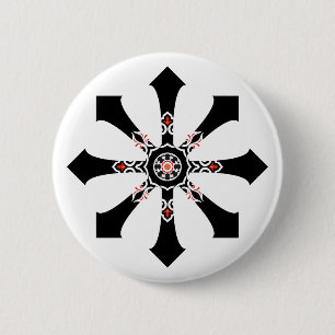 Badge Rond 5 Cm Bouton d'étoile revisité par chaos
