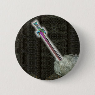 Badge Rond 5 Cm Bouton d'Excalibur