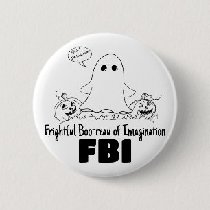 Badge Rond 5 Cm Bouton d'Halloween du FBI caché