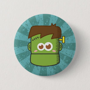 Badge Rond 5 Cm Bouton d'Halloween monstre de Cute Frankenstein