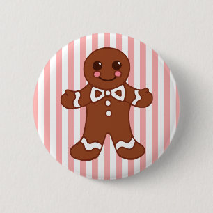 Badge Rond 5 Cm Bouton d'homme en pain d'épice