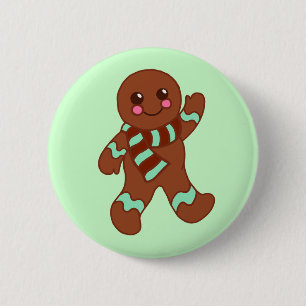 Badge Rond 5 Cm Bouton d'homme en pain d'épices
