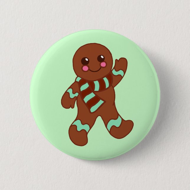 Badge Rond 5 Cm Bouton d'homme en pain d'épices (Devant)
