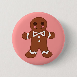 Badge Rond 5 Cm Bouton d'homme en pain d'épices