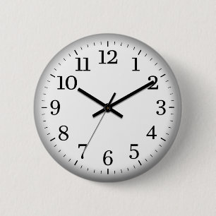 Badge Rond 5 Cm Bouton d'horloge