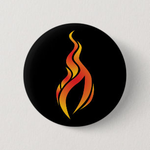 Badge Rond 5 Cm Bouton d'icône de flamme