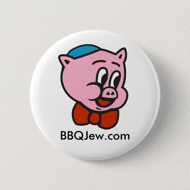 Badge Rond 5 Cm Bouton d'icône de juif de BBQ (Devant)