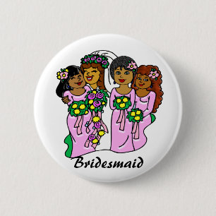 Badge Rond 5 Cm Bouton d'identification Mariage "Filles d'épouse