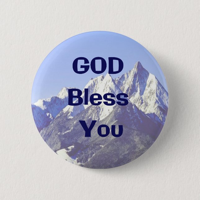 Badge Rond 5 Cm Bouton Dieu bénisse toi (Devant)