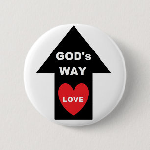 Badge Rond 5 Cm Bouton Dieux Love Flèche Coeur
