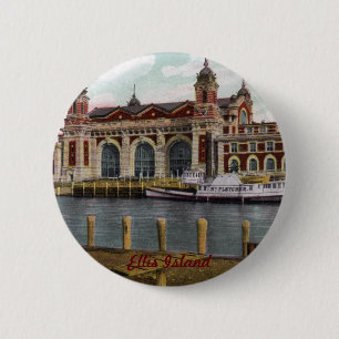 Badge Rond 5 Cm Bouton d'île d'Ellis