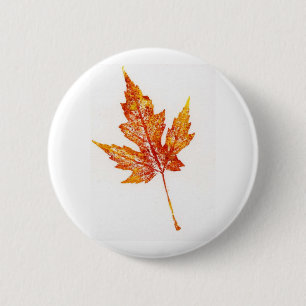 Badge Rond 5 Cm Bouton d'impression de la nature feuille