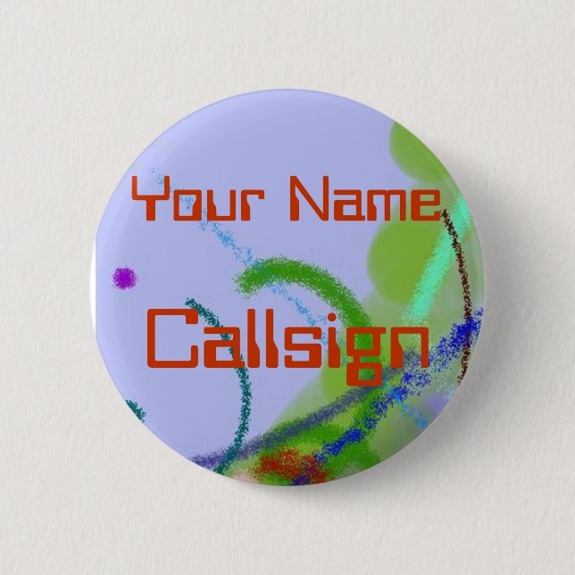 Badge Rond 5 Cm Bouton d'indicatif d'appel (Devant)