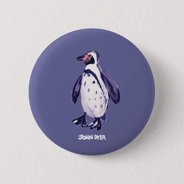 Badge Rond 5 Cm Bouton d'insigne d'art : Pingouin de pourpre de (Devant)