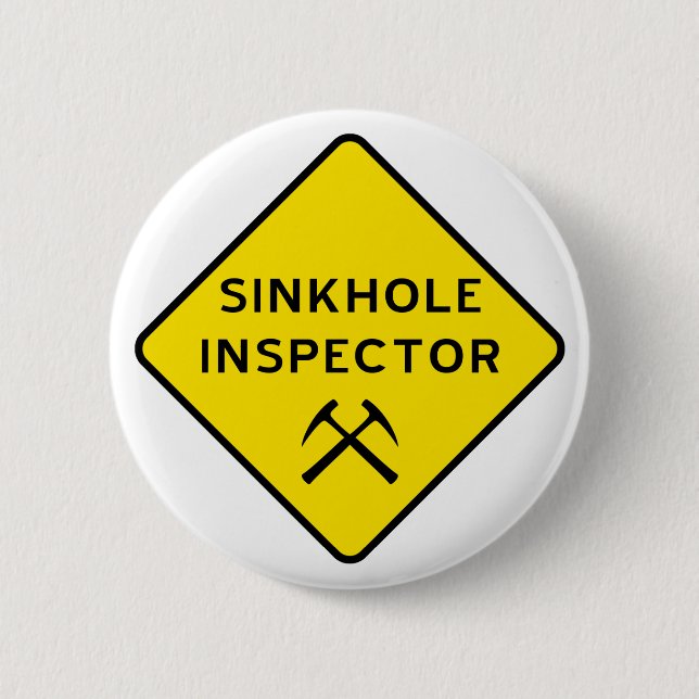 Badge Rond 5 Cm Bouton d'inspecteur d'effondrement (Devant)