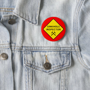 Badge Rond 5 Cm Bouton d'inspecteur d'effondrement