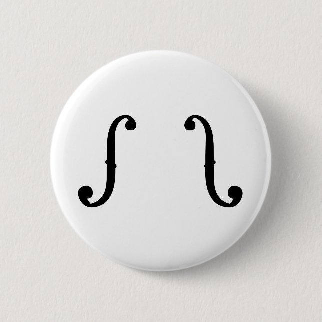 Badge Rond 5 Cm bouton d'instrument de ficelle de F-trous (Devant)